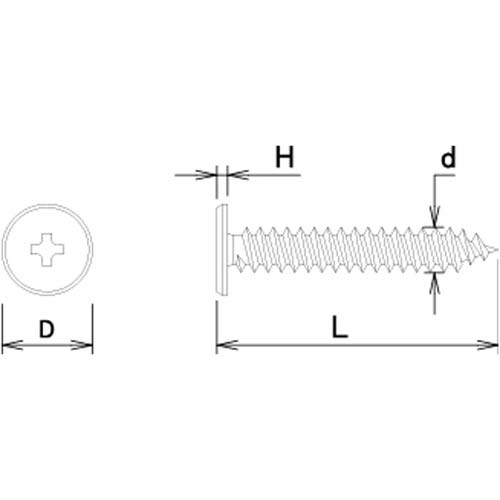 DAIDOHANT ニッケル 超低頭タッピング 3x16 12本入 10179186