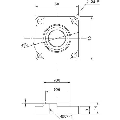 アルバック □50アダプター(M20メネジ) 50ADAPTER
