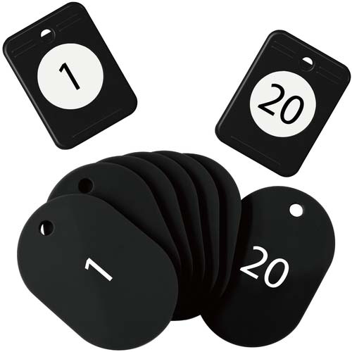 OP クロークチケット 1〜20番 黒 (20組入) BF-150-BK
