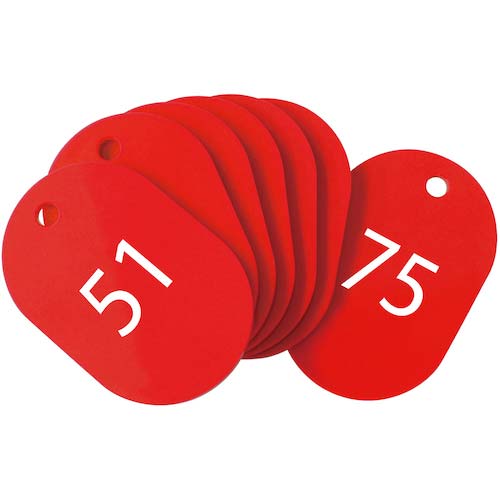 OP 番号札 小 番号入り51〜75 赤 (25枚入) BF-72-RD