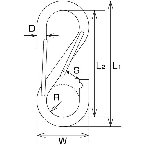 光 S型カラビナ 大 ライム B-KRSA88-6