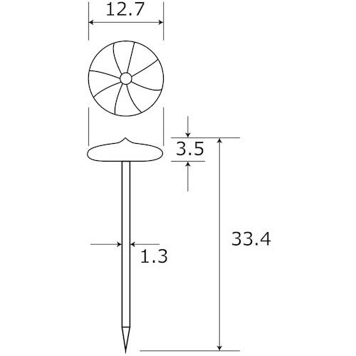 WAKI カラー上敷鋲 BS-401 クリヤー 20本入り