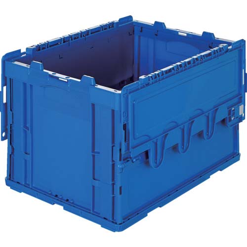 TRUSCO オリコン 折りたたみコンテナ50L スライドロックフタ付 ダークブルー CR-SC50N2-DB