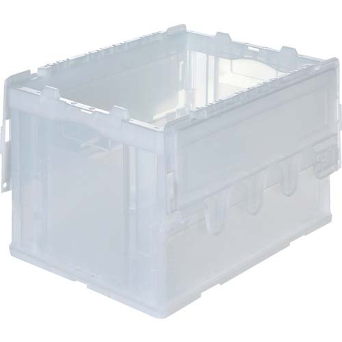 TRUSCO オリコン 折りたたみコンテナ50L スライドロックフタ付 透明 CR-SC50N2-TM