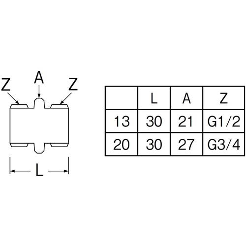 SANEI 平行ニップル PT-206-13