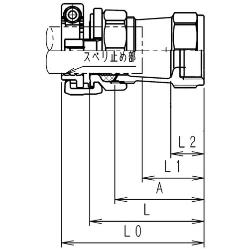 SKカワニシ 塩ビ管用継手 SKX分止水栓用ソケットV50 SKX-BS-V50