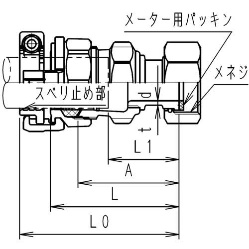 SKカワニシ 塩ビ管用継手 SKXメーター用V20×13 SKX-M-V20X13