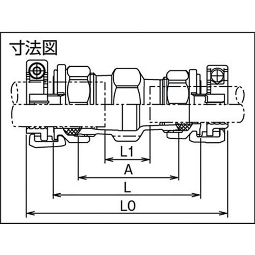 SKカワニシ 鋼管×塩ビ管用異種管継手 SKXソケット 16×V13 SKX-S-16XV13