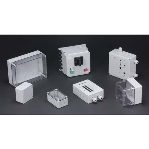 タカチ ノックアウト付防水・防塵ボックス 透明/ホワイトグレー 125×125×60 SPCM131306T