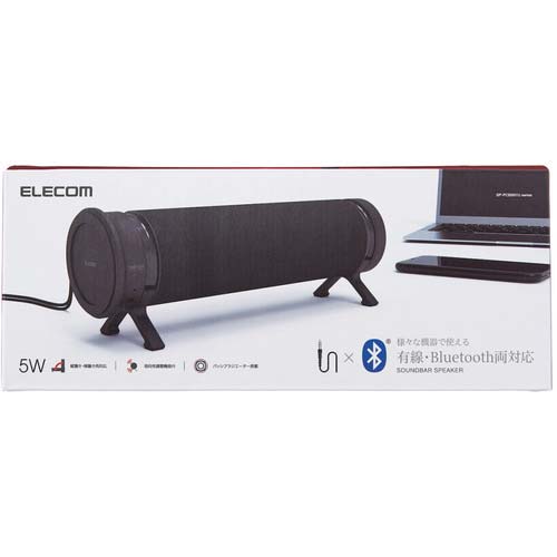 ELECOM ミニサウンドバースピーカー「behav」 SP-PCBS01UBK