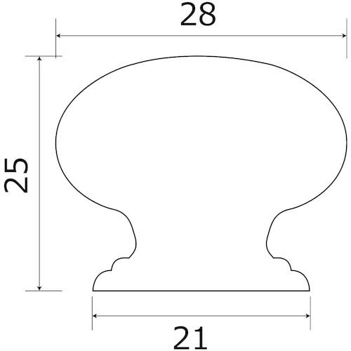 WAKI 木製つまみ 木地 TW-303 28MM