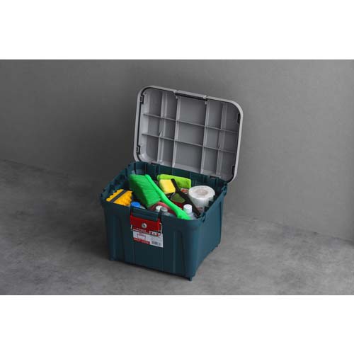 アイリスオーヤマ 298127 密閉RVBOXカギ付き 460 グレー/ダークグリーン MRV460-M