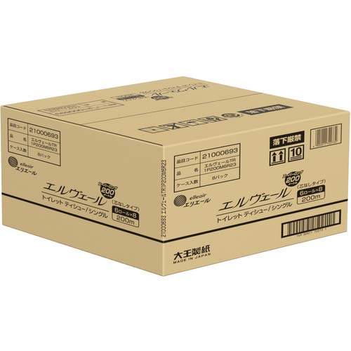 エリエール エルヴェールトイレットティシュー 200m6R芯なし 21000693