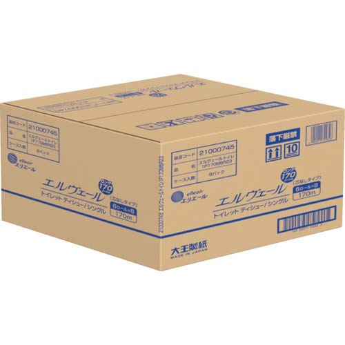 エリエール エルヴェールトイレットティシュー シングル170m6R芯なし 21000745