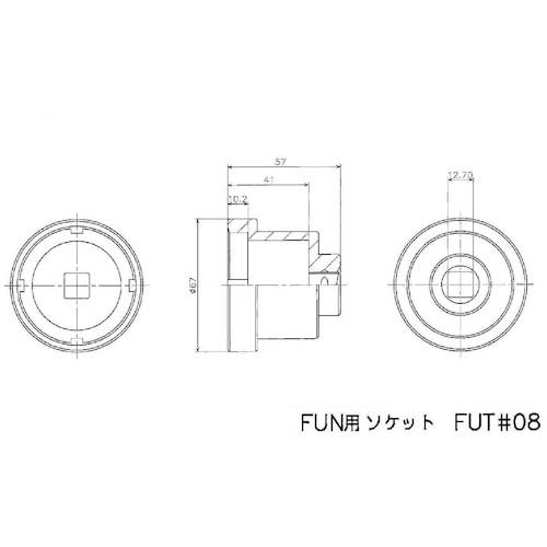 冨士精密 FINE U-NUT用専用ソケットM40X1.5 (差込角 12.7mm) FUT#08