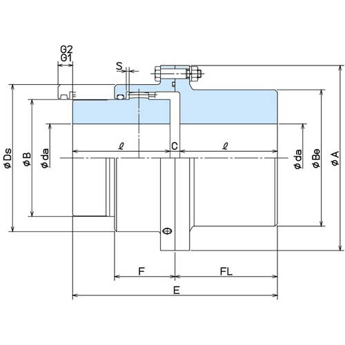 【廃番】九州ハセック ギヤカップリング 並延長軸形 NSEシリーズ NSE-190