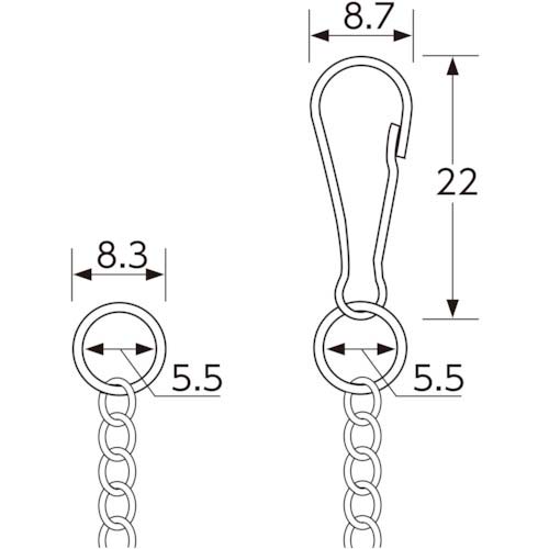 ユニット チェーン 3.3mm巾×400mm 860-36A