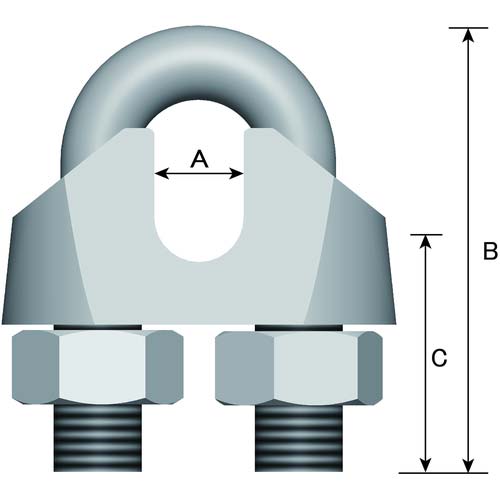DAIDOHANT ステンレス ワイヤークリップ M12 (A)14×(B)59×(C)33mm 10101916