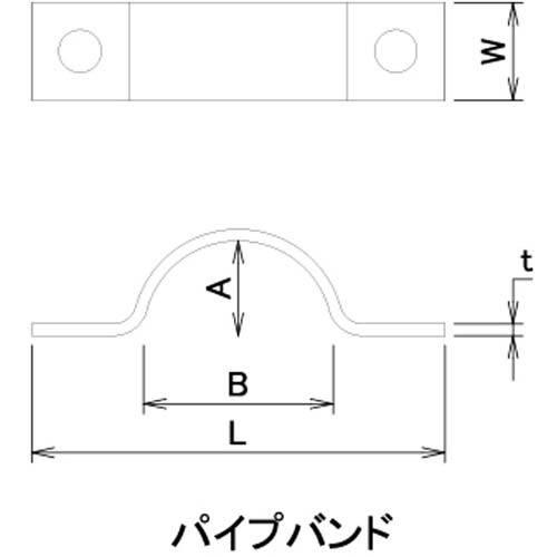 DAIDOHANT ユニクロ パイプバンド NO101 (A)48×(B)101×(L)182×(W)32×(t)3mm 10102717