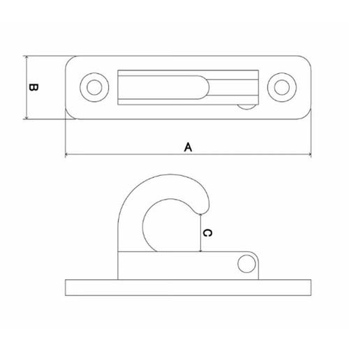 DAIDOHANT ステンレス ウォールフック SP (A)70×(B)17.5×(C)8 10104218