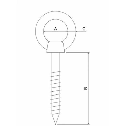 DAIDOHANT ステンレス ロングアイスクリュー 6mm (A)16×(B)50×(C)5mm 10104230