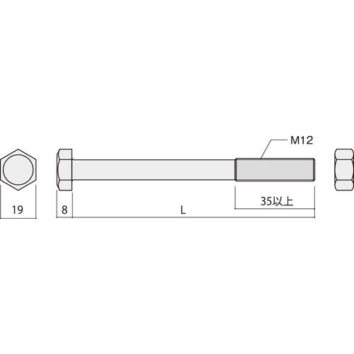 DAIDOHANT Zマーク 六角ボルト M12×195 10175433