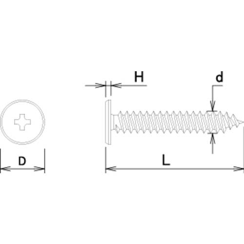 DAIDOHANT HP ニッケル 超低頭タッピング 4x25 約6本 10183954