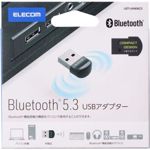 ELECOM Bluetooth PC用USBアダプタ 超小型 Ver5.3 Class2 ブラック LBT-UAN06C2