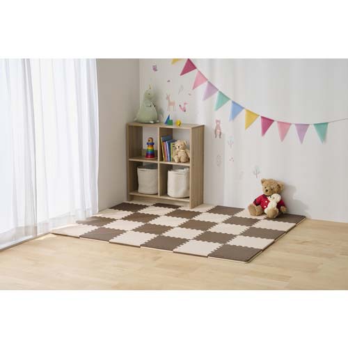 アイリスオーヤマ 110467 リバーシブルジョイントマット モカブラウン/ベージュ JMRV-318-MTB