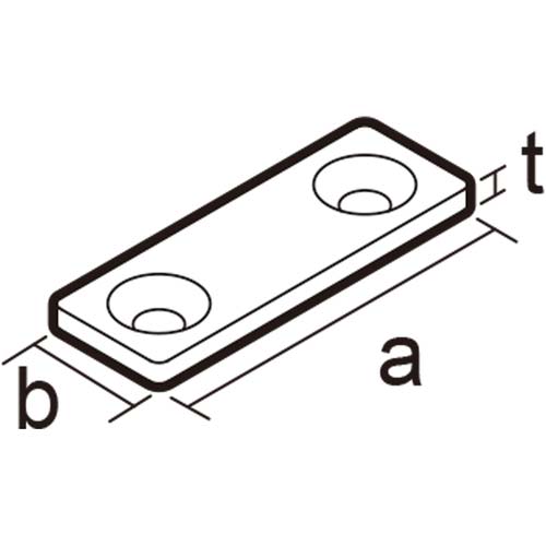 DAIDOHANT スリムサポート 一文字 白(ホワイト) (a)35×(b)12×(t)2mm (1個) 00069132