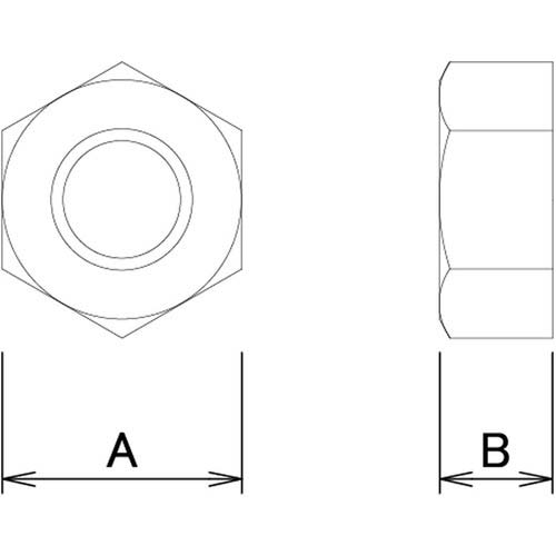 DAIDOHANT ダイドーハント カラー六角ナット (ねじ径)M8×(対辺:A)13×(高さ:B)6.5mm 黒(ブラック)〈4個入〉 10103304