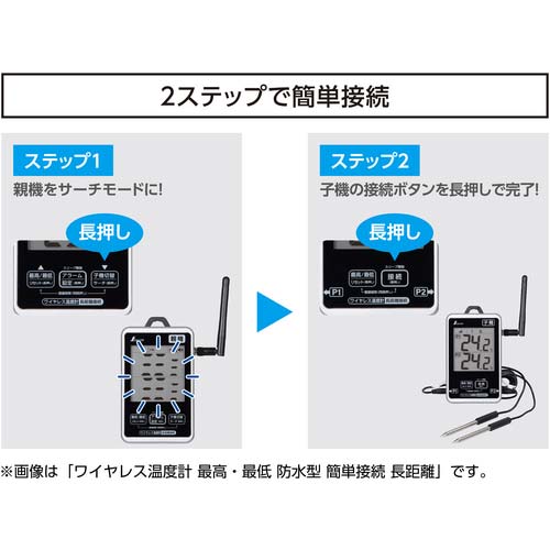 シンワ ワイヤレス温度計 最高・最低 防水型 簡単接続 子機 73459