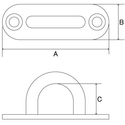 DAIDOHANT スリムアイプレート マットホワイト/鉄 5mm(HA-823) (A)45×(B)15×(C)13mm 10104247