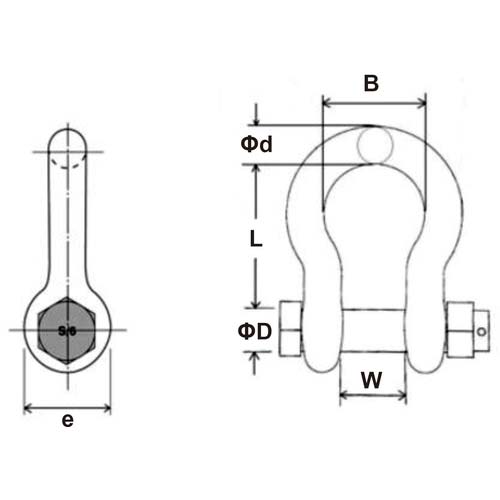 DAIDOHANT タイガーシャックル ボルトナット型(BB型) 3.2トン用【2個入】 (d)16mmx(D)19mm 10195741