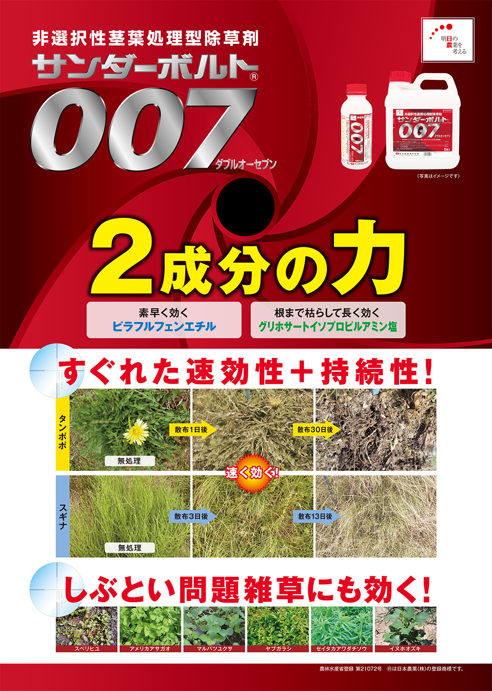 日本農薬 茎葉処理除草剤 サンダーボルト007