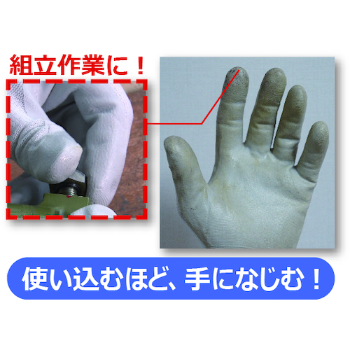 SHOWA ニトリルゴム 背抜き手袋 まとめ買い 組立グリップ 10双入 グレー LLサイズ NO370-LL10P