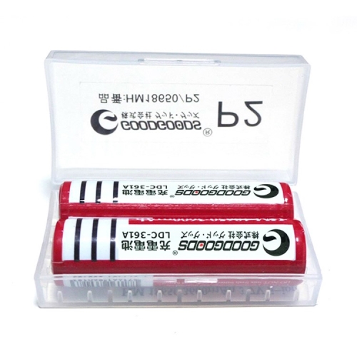 グッドグッズ 18650リチウムイオン電池2本入 LDC-362A