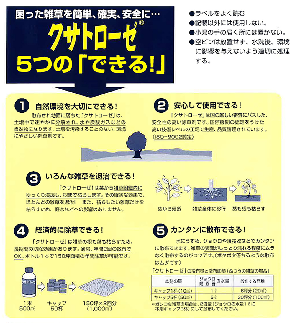 ニューファム 茎葉処理除草剤 クサトローゼ 5L
