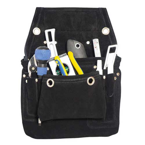 DBLTACT スエード本革釘袋 1段 ブラック DSL-01BK