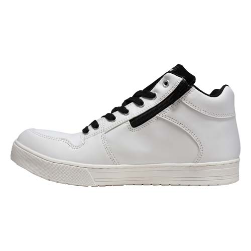 おたふく フーバー ワークシューズ ミドルカット サイドファスナー ホワイト 25.0 FB-841