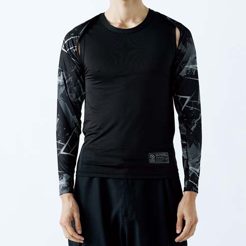 おたふく BT 冷感パワーストレッチ シュラグ(一体型アームカバー) 84.カモフラ×ブラック S JW-636