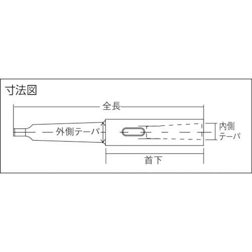 TRUSCO ドリルソケット焼入研磨品 ロング MT3XMT3 首下300mm TDCL-33-300