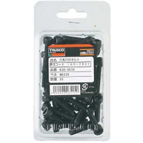 TRUSCO 六角穴付ボルト 黒染め 半ネジ サイズM6×70 16本入 /キャップボルト(CAP) B30-0670