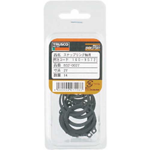 TRUSCO スナップリング軸用 スチール サイズS-9 60個入 B32-0009