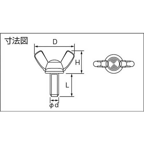 TRUSCO 圧造蝶ボルト 2種 ユニクロ M4×10 26個入 B39-0410