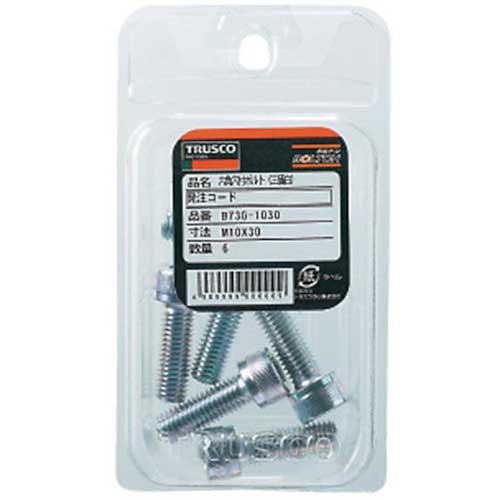 TRUSCO 六角穴付ボルト 三価白 全ネジ M6×12 22本入 /キャップボルト(CAP) B730-0612