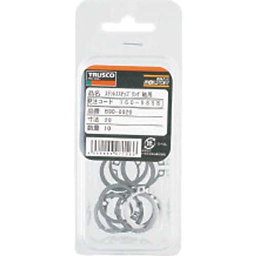 TRUSCO スナップリング軸用 ステンレス サイズS-8 20個入 B90-0008