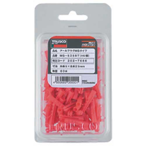 TRUSCO オールプラグ ナイロン 6X30 40本入 (コンクリート・ALCパネル用アンカー/ねじ込み式) MG-630BT