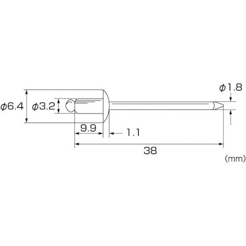 エビ ブラインドリベット アルミ/スティール 4-4 (1000本入) NSA44
