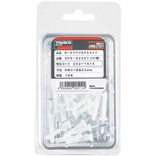 TRUSCO オールプラグ スチール 4X25 18本入 (コンクリート用アンカー/打込み式) SPS-425BT